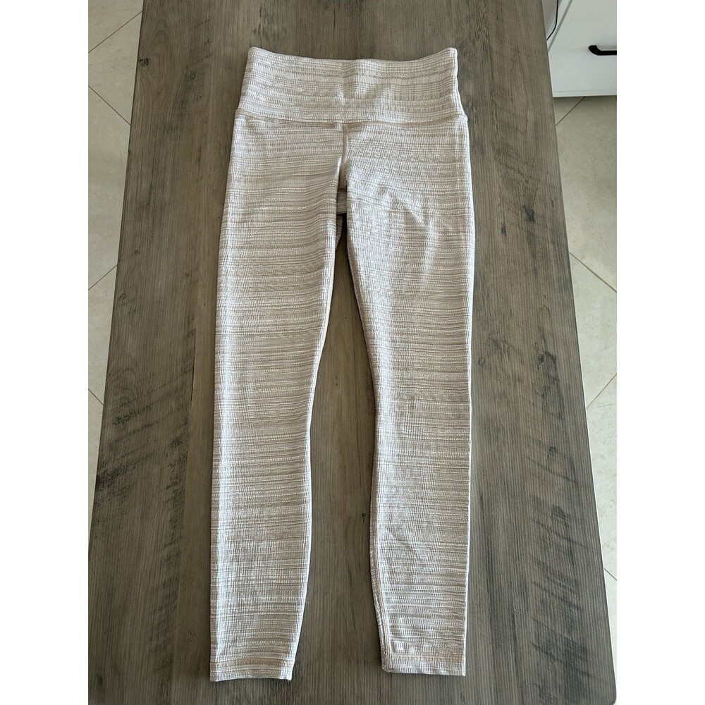 Athleta Jacquard Chaturanga Tight Leggings Light Gray White High Rise Size XS